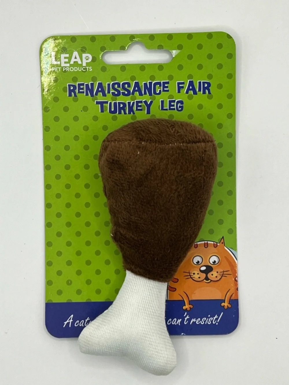 LEAP Renaissance Fair Turkey Leg Plush Cat Toy - Catnip Filled